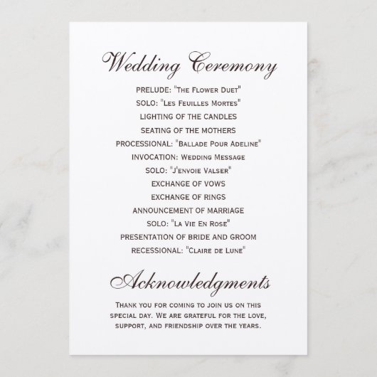 Programmes de mariage croisé (Dos)