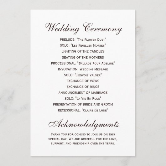 Programmes de mariage croisé (Dos)