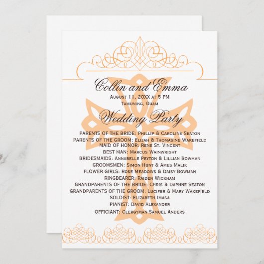 Programmes de mariage croisé (Devant / Derrière)