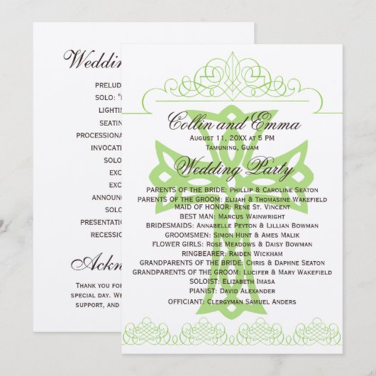Programmes de mariage croisé (Devant / Derrière)