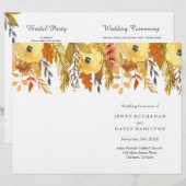 Programmes de Mariage de automne aquarelle (Devant / Derrière)