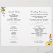 Programmes de Mariage de automne aquarelle (Dos)