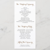 Programmes de mariage de automne d'aquarelle de fl (Dos)