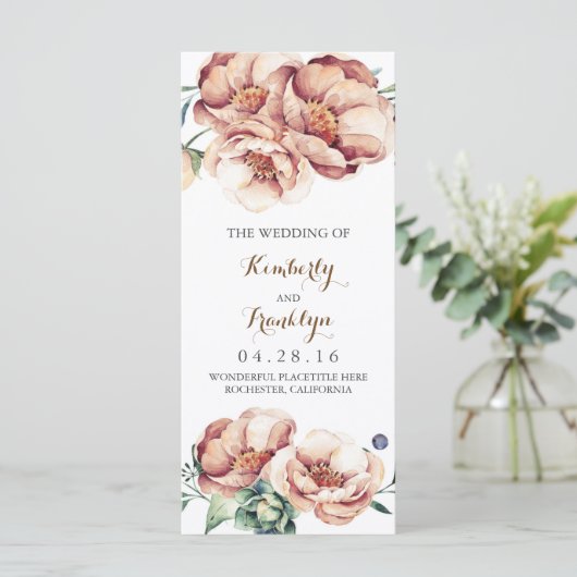 Programmes de mariage de automne d'aquarelle de fl (Debout devant)