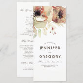 Programmes de Mariage de automne de fleurs Vintage (Devant / Derrière)