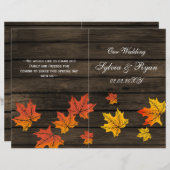 programmes de mariage de automne rustique de barnw (Devant / Derrière)