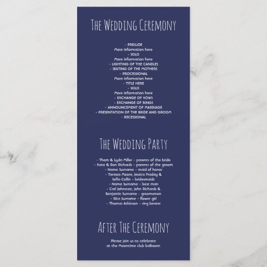 Programmes de mariage de germes floraux de marine  (Dos)