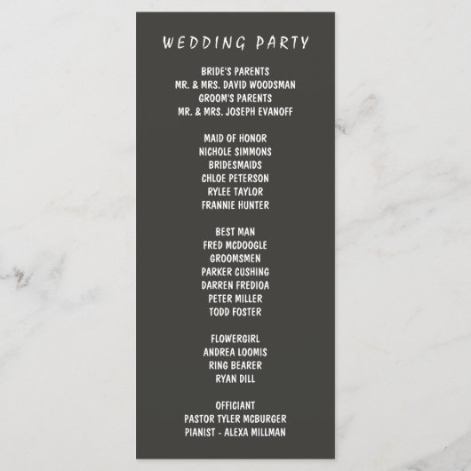 Programmes de mariage de la branche de l'arbre écl (Dos)