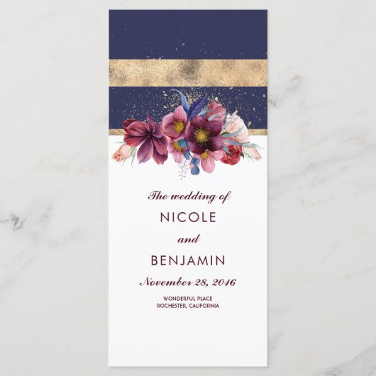 Programmes de mariage de la marine de Bourgogne et (Devant)