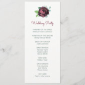 Programmes de mariage de l'aquarelle Rose de Bourg (Dos)