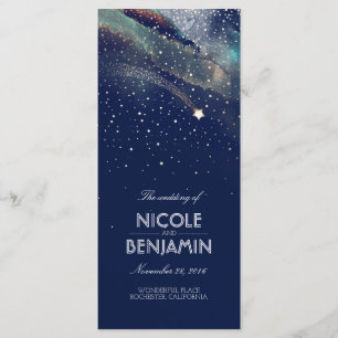 Programmes de mariage de nuit d'étoile filante de