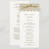 Programmes de mariage dentelle et ruban (Devant / Derrière)
