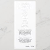 Programmes de mariage dentelle et ruban (Dos)