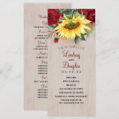 Programmes de mariage des roses rouges et des tour (Devant / Derrière)