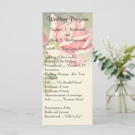 Programmes de mariage des Roses vintages (Debout devant)