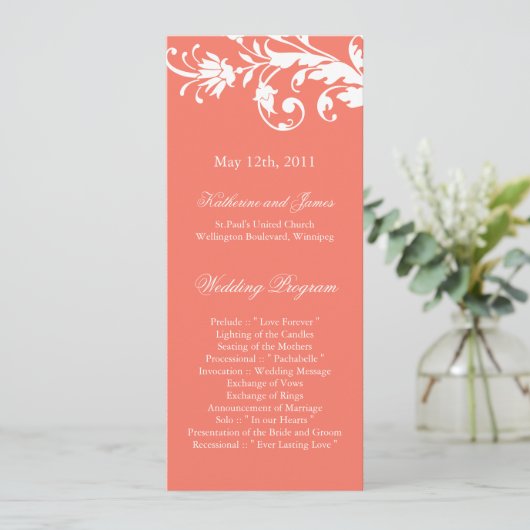 Programmes de mariage du corail (Debout devant)