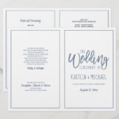 Programmes de mariage écriture moderne pinceau - D (Devant / Derrière)