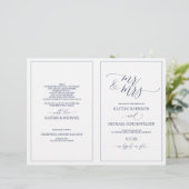 Programmes de mariage élégant Script maigre Marine (Debout devant)