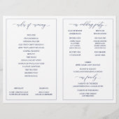 Programmes de mariage élégant Script maigre Marine (Dos)