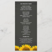 Programmes de mariage Elégant Sunflowers Chalkboar (Dos)