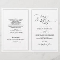 Programmes de mariage Élégante calligraphie maigre
