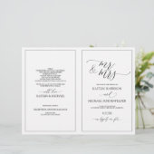 Programmes de mariage Élégante calligraphie maigre (Debout devant)