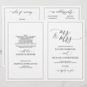 Programmes de mariage Élégante calligraphie maigre (Devant / Derrière)