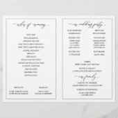 Programmes de mariage Élégante calligraphie maigre (Dos)