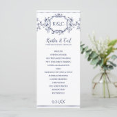 Programmes de mariage - Élégantes vignes bleu mari (Debout devant)
