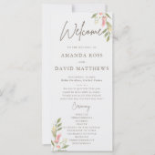 Programmes de mariage élégants aux fleurs simples (Devant)