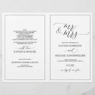 Programmes de mariage élégants calligraphie mince