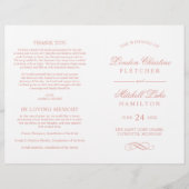 Programmes de mariage élégants classiques rose gol (Devant)