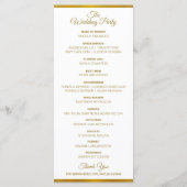Programmes de mariage élégants en feuille d'or fau (Dos)