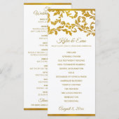 Programmes de mariage élégants en feuille d'or fau (Devant / Derrière)