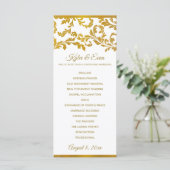 Programmes de mariage élégants en feuille d'or fau (Debout devant)