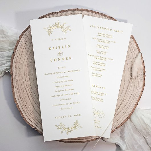 Programmes de mariage élégants et classiques vinta