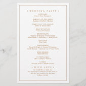 Programmes de mariage élégants et minimalistes (Dos)