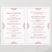 Programmes de mariage élégants - Livret à rabats - (Dos)