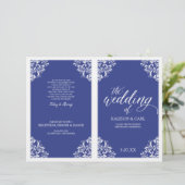 Programmes de mariage élégants -Nadine (Bleu Royal (Debout devant)