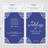 Programmes de mariage élégants -Nadine (Bleu Royal (Devant / Derrière)