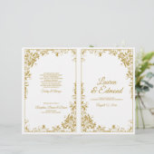 Programmes de mariage élégants vintage avec vignes (Debout devant)