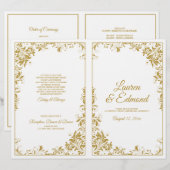 Programmes de mariage élégants vintage avec vignes (Devant / Derrière)