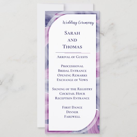 Programmes de mariage en acrylique simple et éléga (Devant)