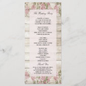 Programmes de mariage en bois avec des roses rusti (Dos)
