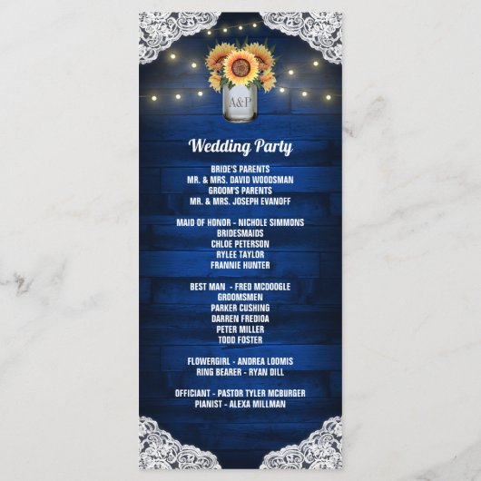 Programmes de mariage en bois de jarre de maçon to (Dos)