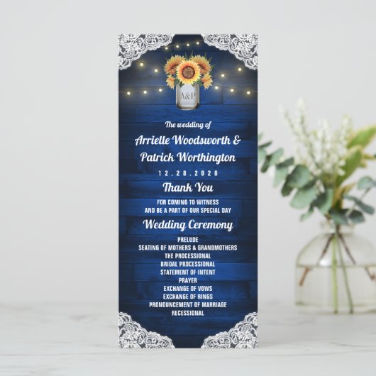 Programmes de mariage en bois de jarre de maçon to (Debout devant)