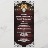 Programmes de mariage en bois et jarres de maçon t (Devant)