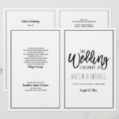 Programmes de mariage en calligraphie au pinceau - (Devant / Derrière)