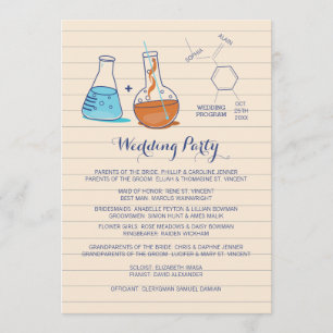 Programmes de mariage en chimie bleue et orange