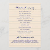 Programmes de mariage en chimie bleue et orange (Dos)